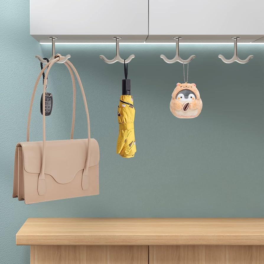 RFORPLY Zinc Alloy Double Prong Ceiling Hook Towel/Robe
